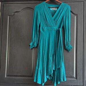 Anthropologie Turquoise Long Sleeve Dress
